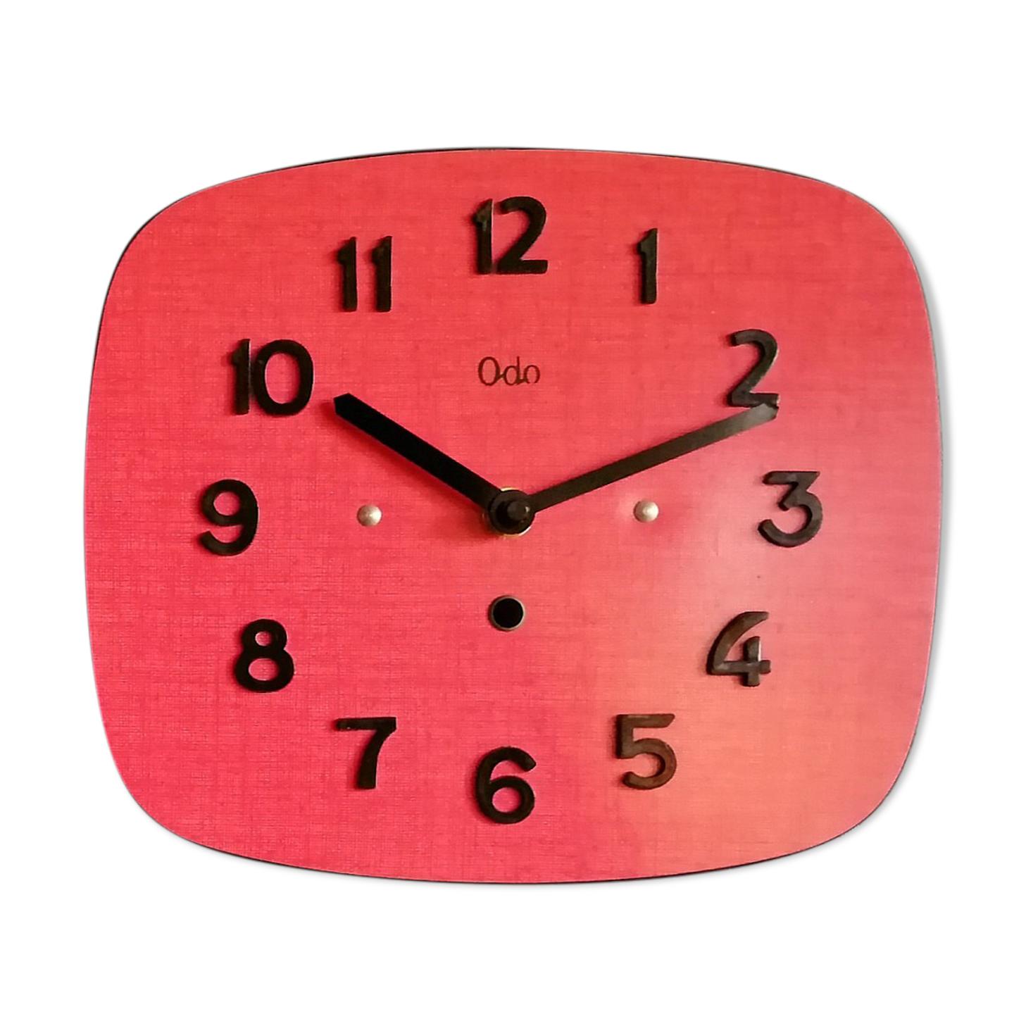 Vintage formica clock silent wall clock "red odo"