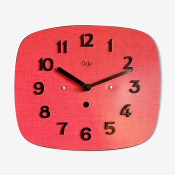 Horloge formica vintage "Odo rouge"