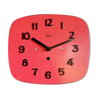 Vintage formica clock silent wall clock "red odo"