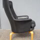 Scandinavian Pilot armchair by Arne Norell in black leather.