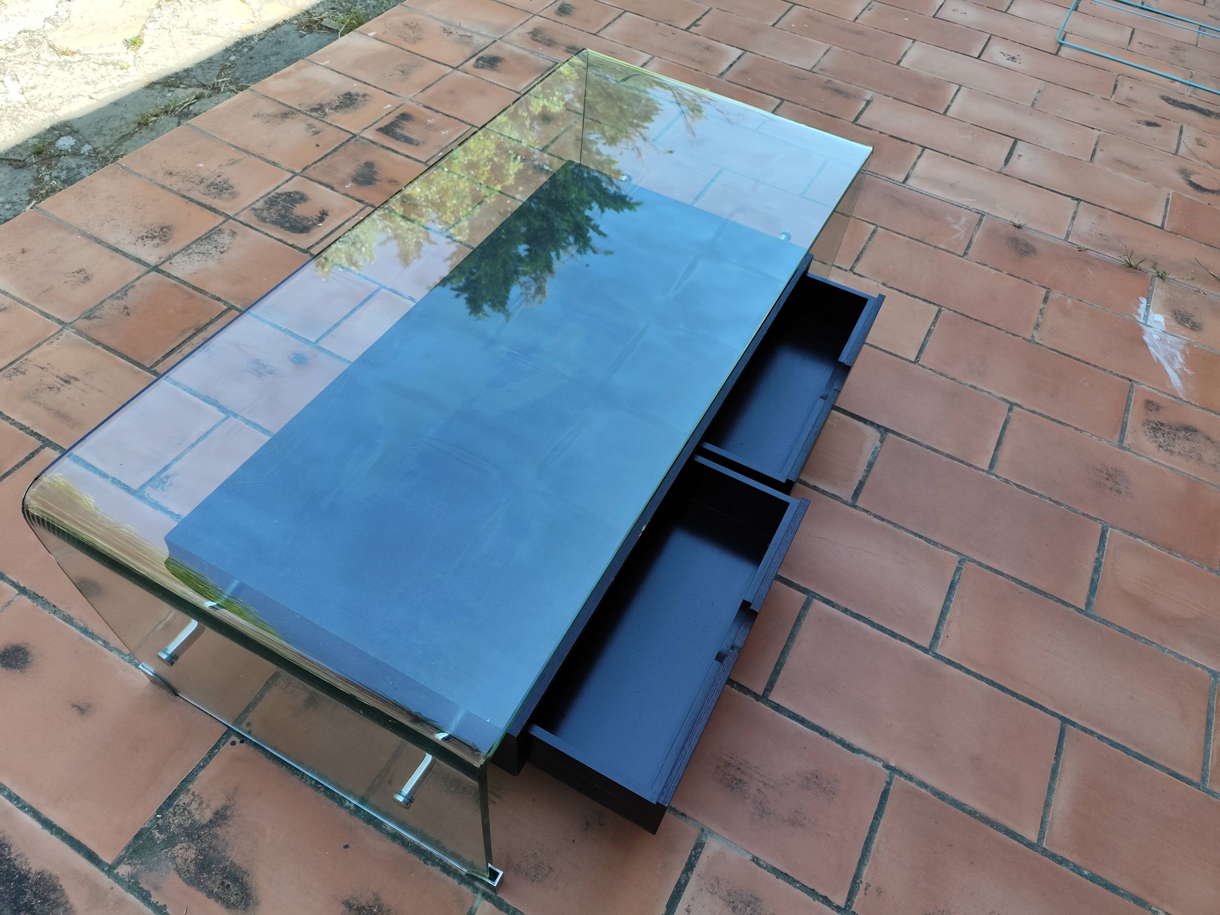 Table basse vintage DRIMMER Bois et verre