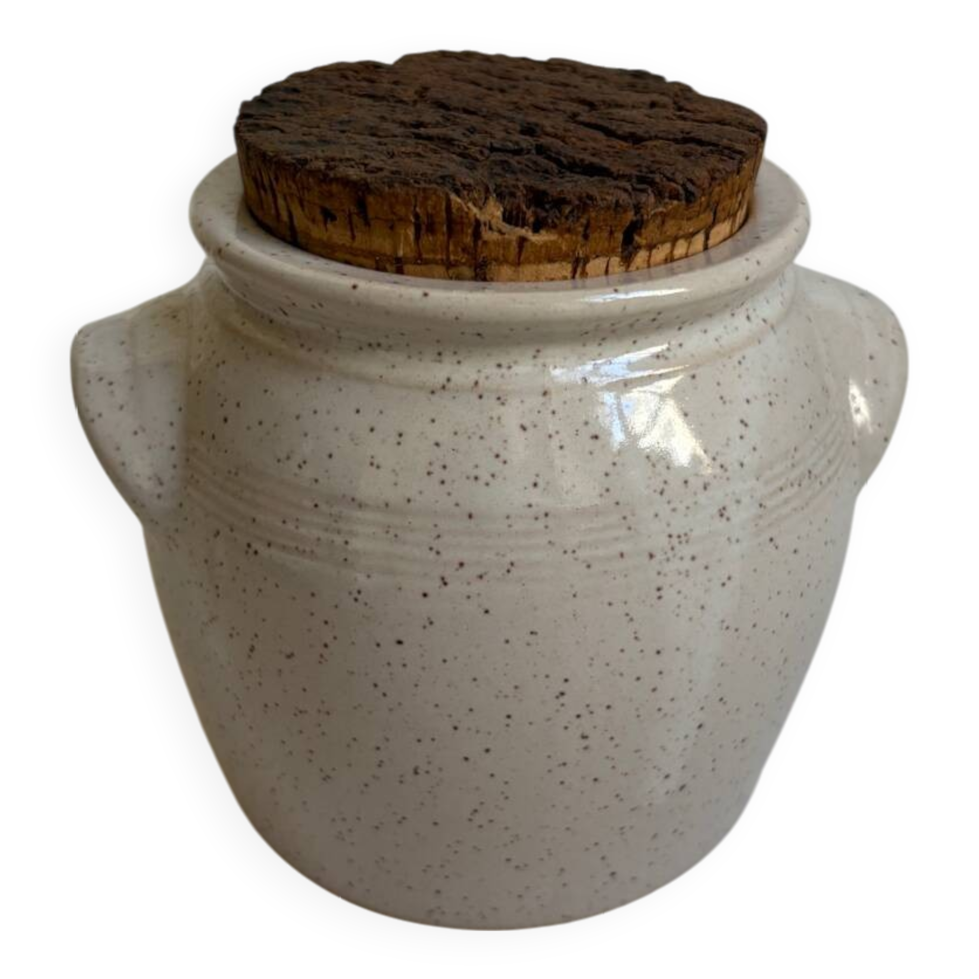 Speckled stoneware pot