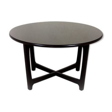Restored Round Wooden Coffee Table, Czechoslovakia, 1970s