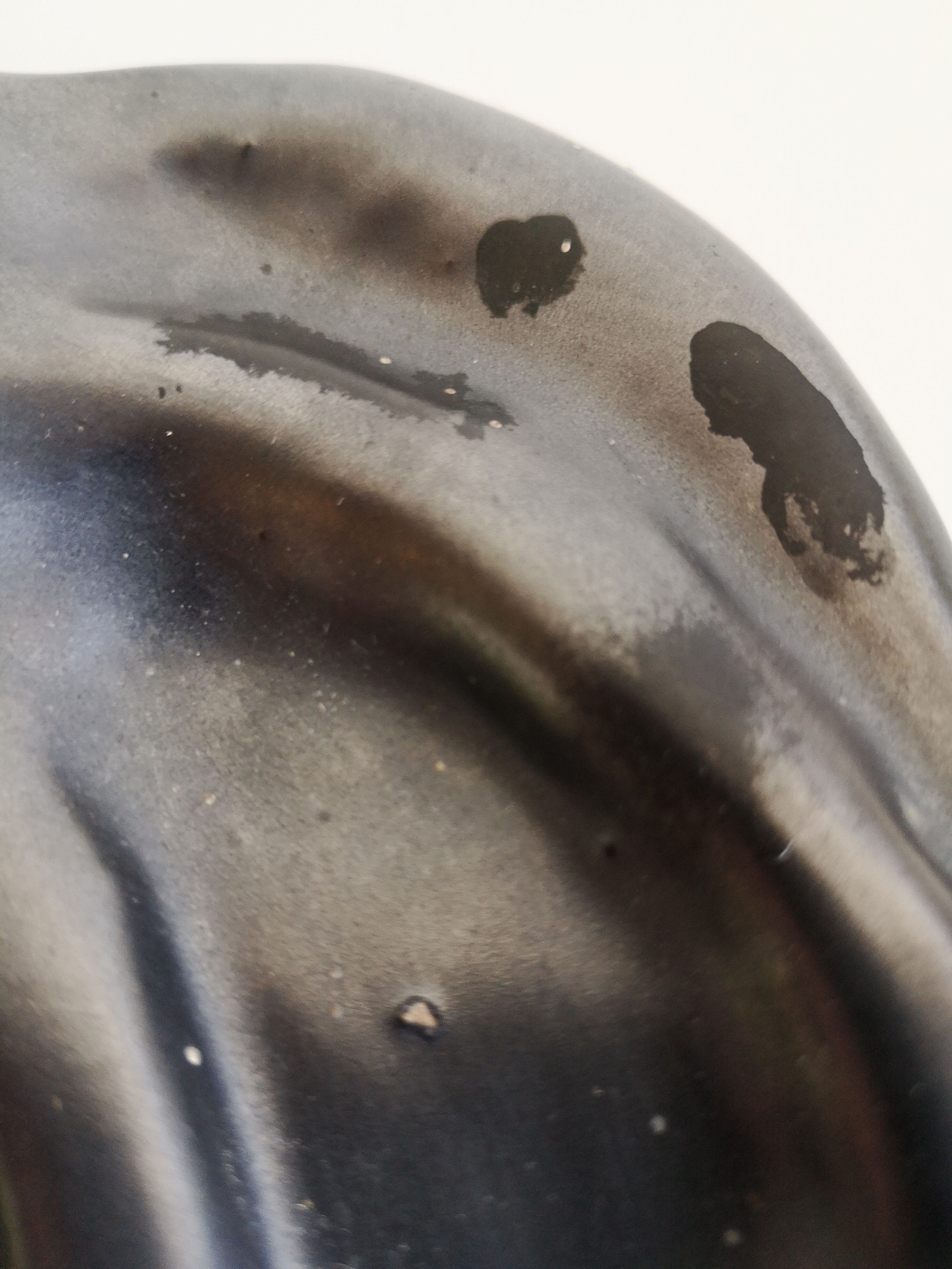 Black ceramic trinket bowl 1950