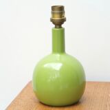 Lampe boule en bois vert pomme années 70