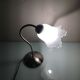 Bedside lamp in metal and frosted glass art deco style