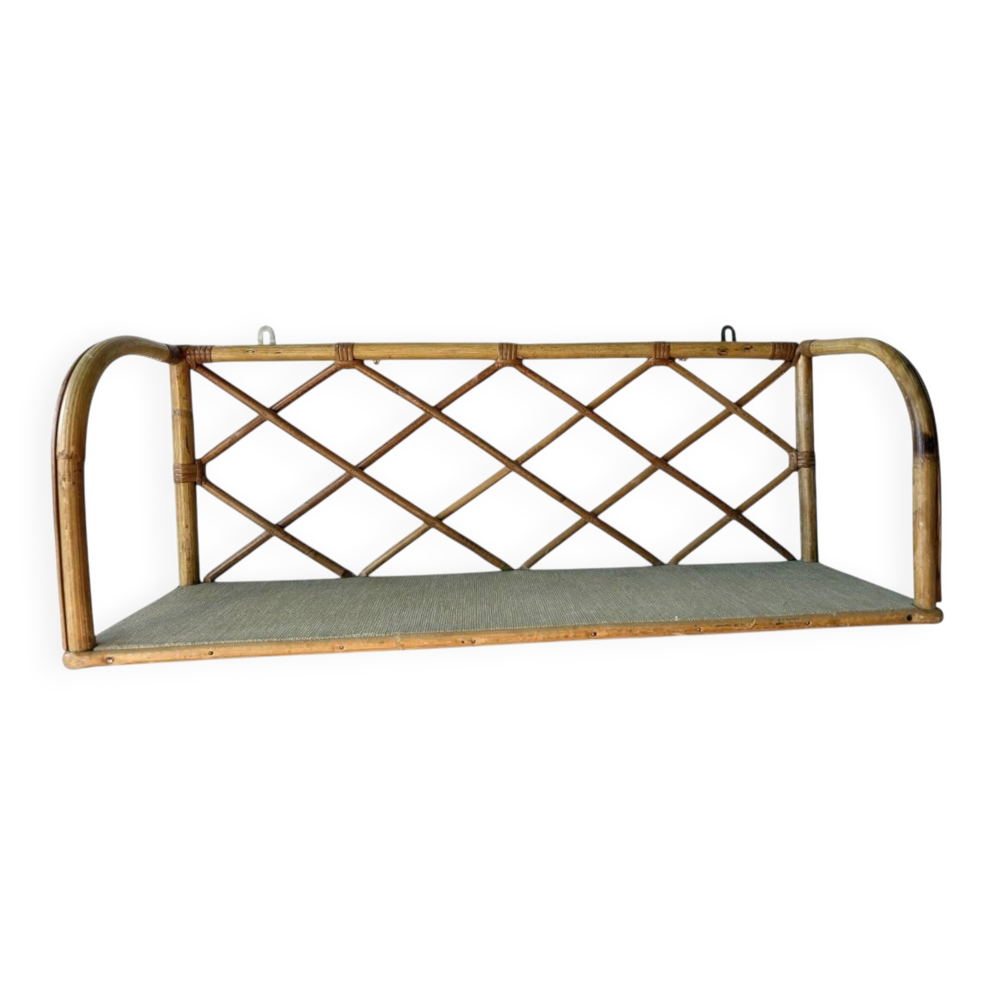 Vintage rattan wall shelf