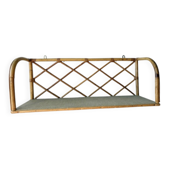 Vintage rattan wall shelf
