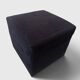 Minimalist square pouffe in black suede