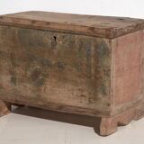 Ancien coffre en bois patiné vert (c.1900)
