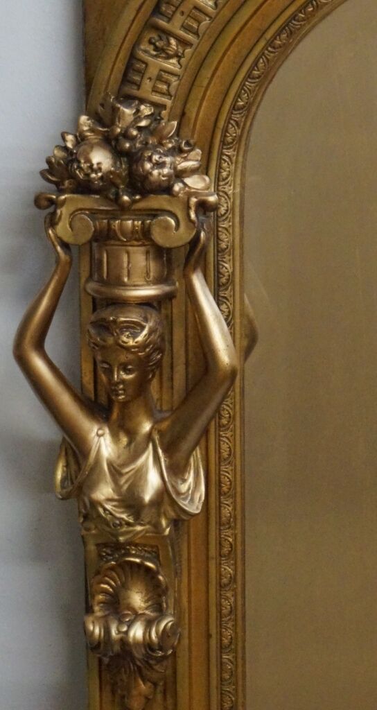 Big old mirror decorated with caryatids 193cm
