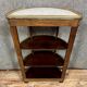 Parisian shelf Louis XVI style half-moon mahogany shape