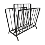 Modernist magazine holder black iron 60s