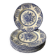Set de 6 assiettes à dessert anglaises, en céramique ironstone, motifs fleurs