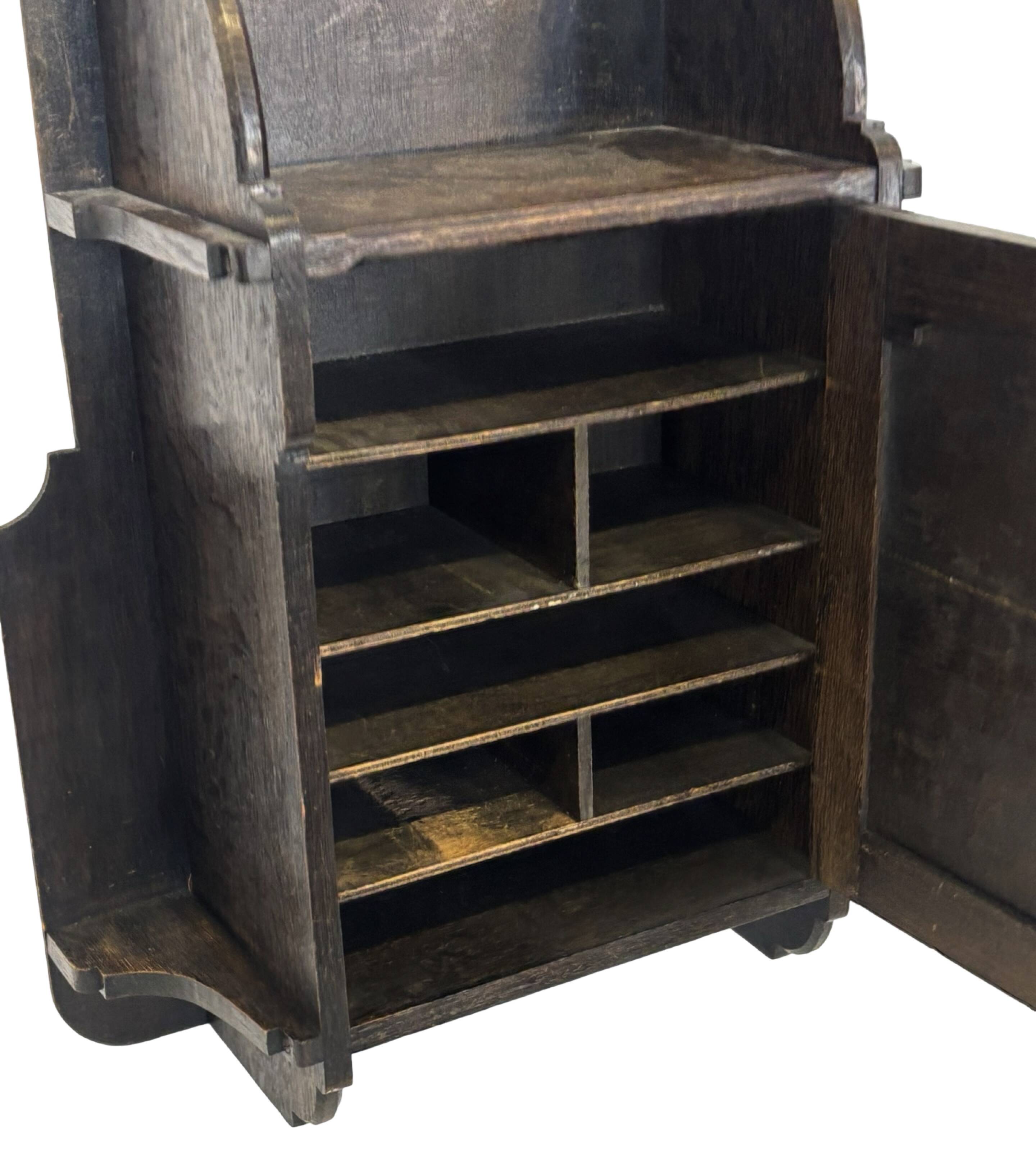 Art Deco hanging cabinet, wall cabinet, 1920s oak design