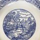 Grande assiette porcelaine bleu et blanche XXe art nouveau