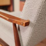 Armchair and ottoman in boucle fabric by H. Lis