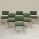 André Simard green velvet chairs for Airborne 1960, set of 6