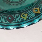 Moroccan handmade turquoise earthenware plate – Safi