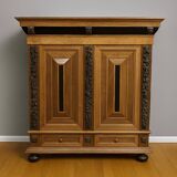 Dutch Renaissance-style cushion cabinet in solid wood