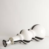 Sculptural Art Glass Murano Style Table Lamps, Black & White, 1960s, Set of 2
