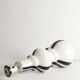 Sculptural Art Glass Murano Style Table Lamps, Black & White, 1960s, Set of 2