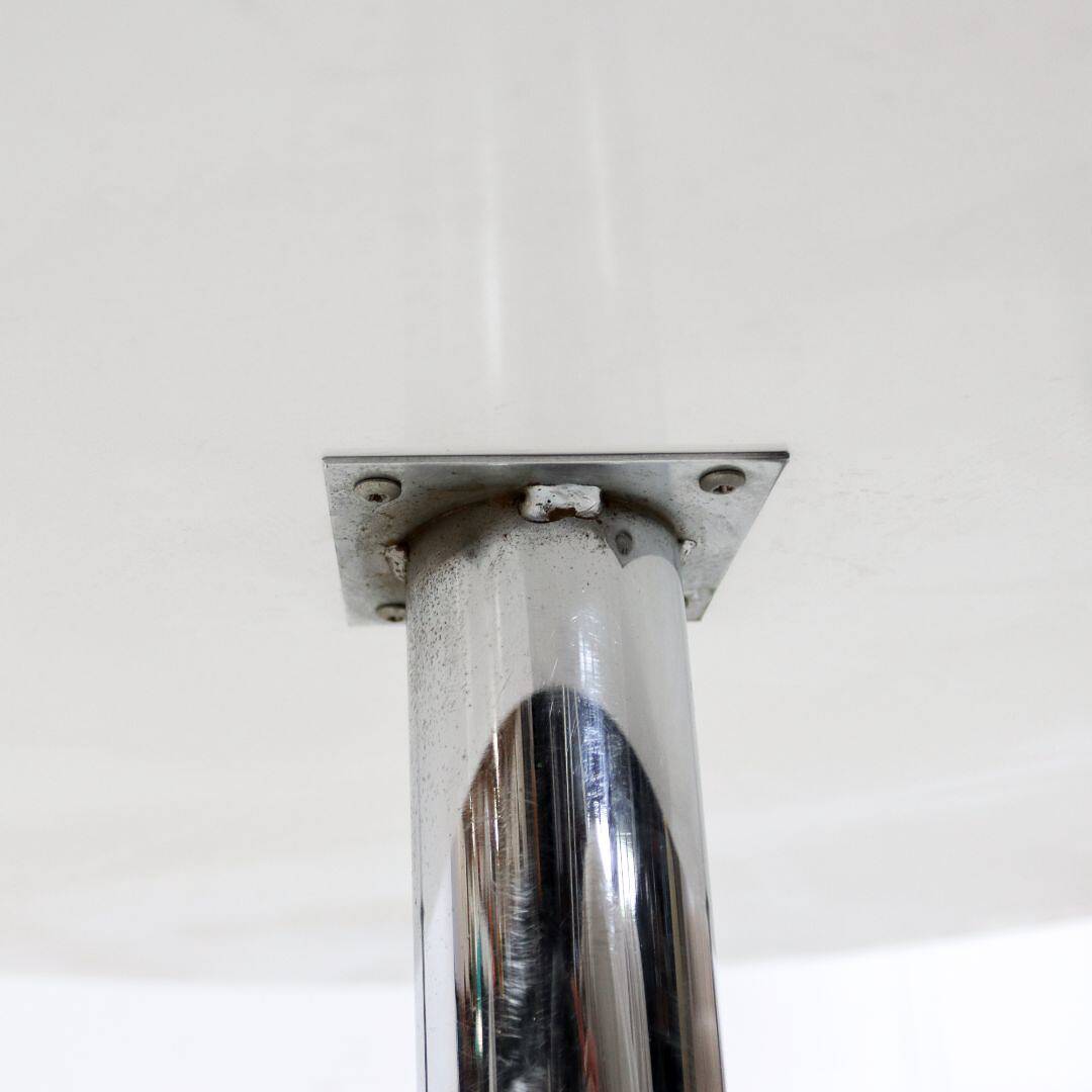 Table basse chromée et bois 1970