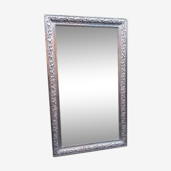 Miroir ancien argenté 92x154cm