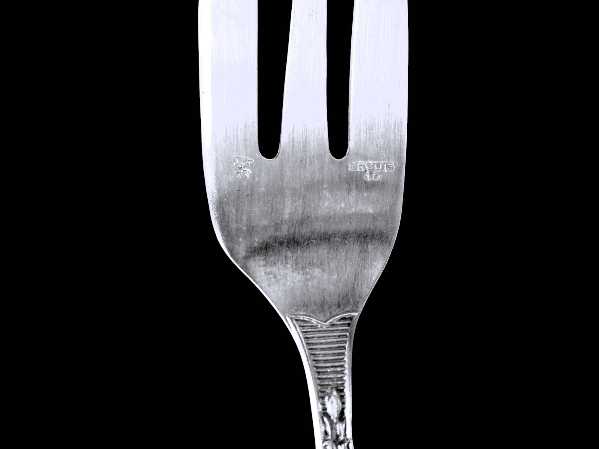 Set of 12 Ercuis silver-plated cake forks