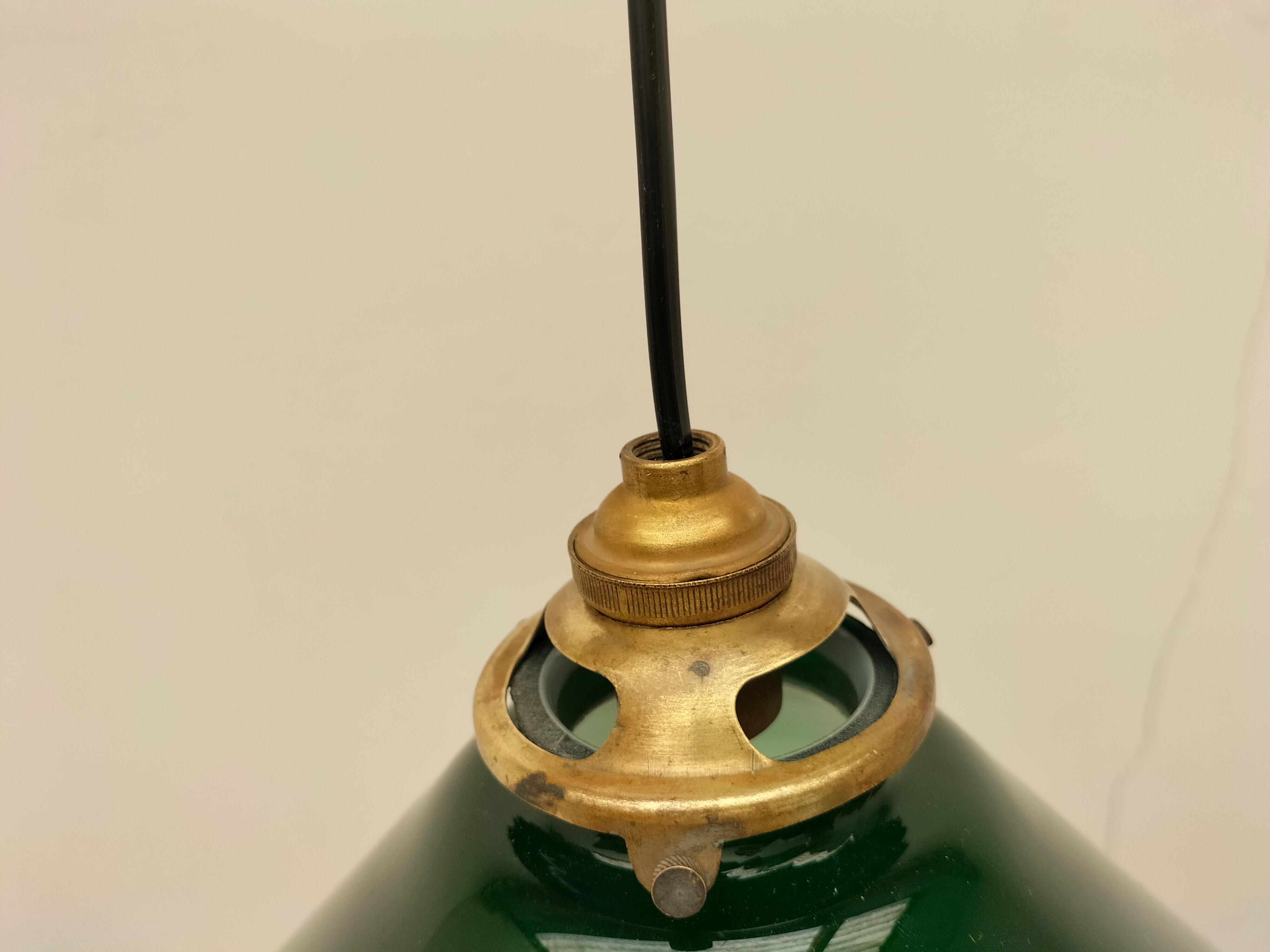 Old green opaline lamp