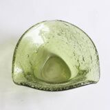 Biot bubble glass ensemble, bottle, jar, bowl and glass.