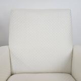 1950s Italian Armchairs Design in Cream Fabric with Iron Legs