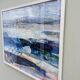 1995 Modern "Winter Blue" Swedish Abstract Modernist Landscape Oil Painting, Framed