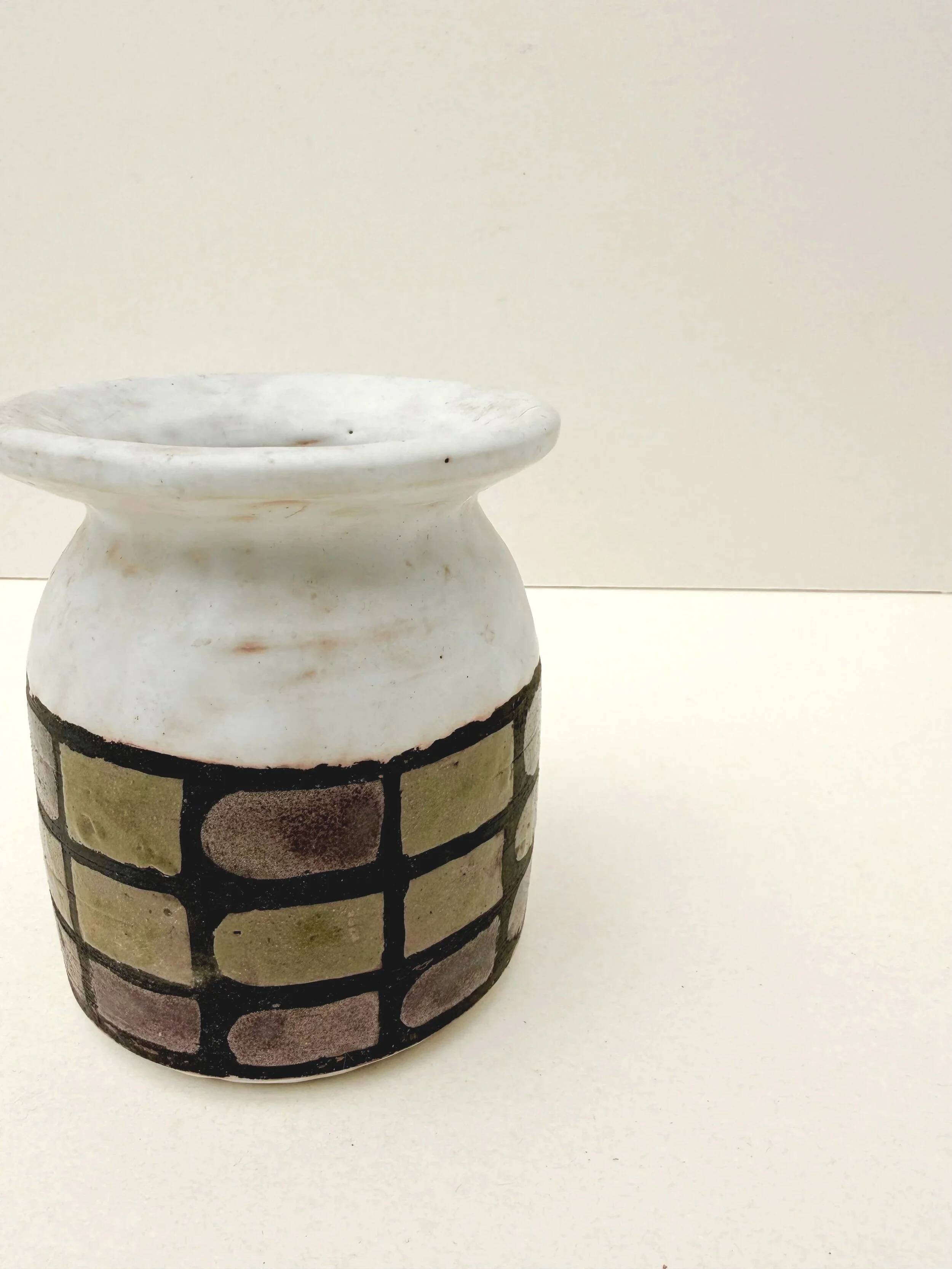 Ceramic vase signed, France 1960
