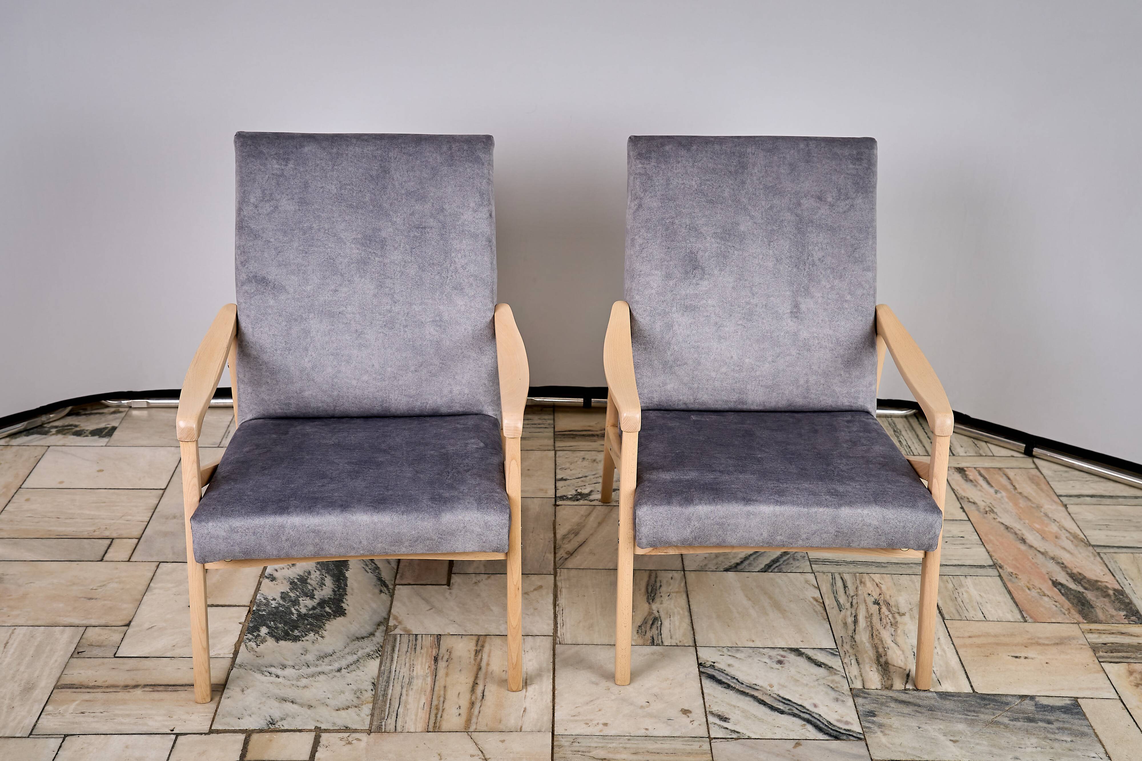 Paire de fauteuils conçus par J. Jiroutek, TON Tchécoslovaquie, années 1960, Vintage