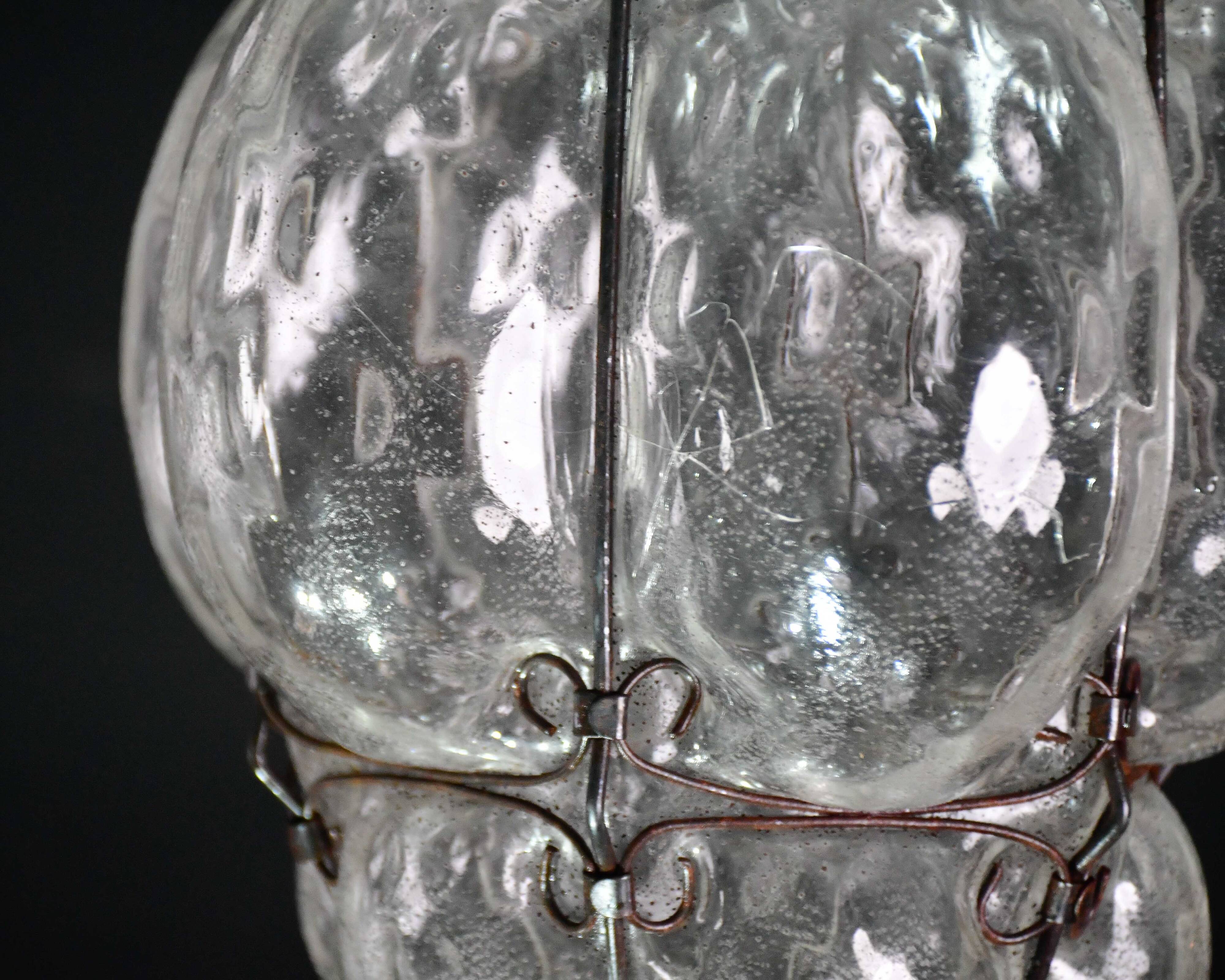 Venetian transparent lantern, Murano glass, Italy, 1970s