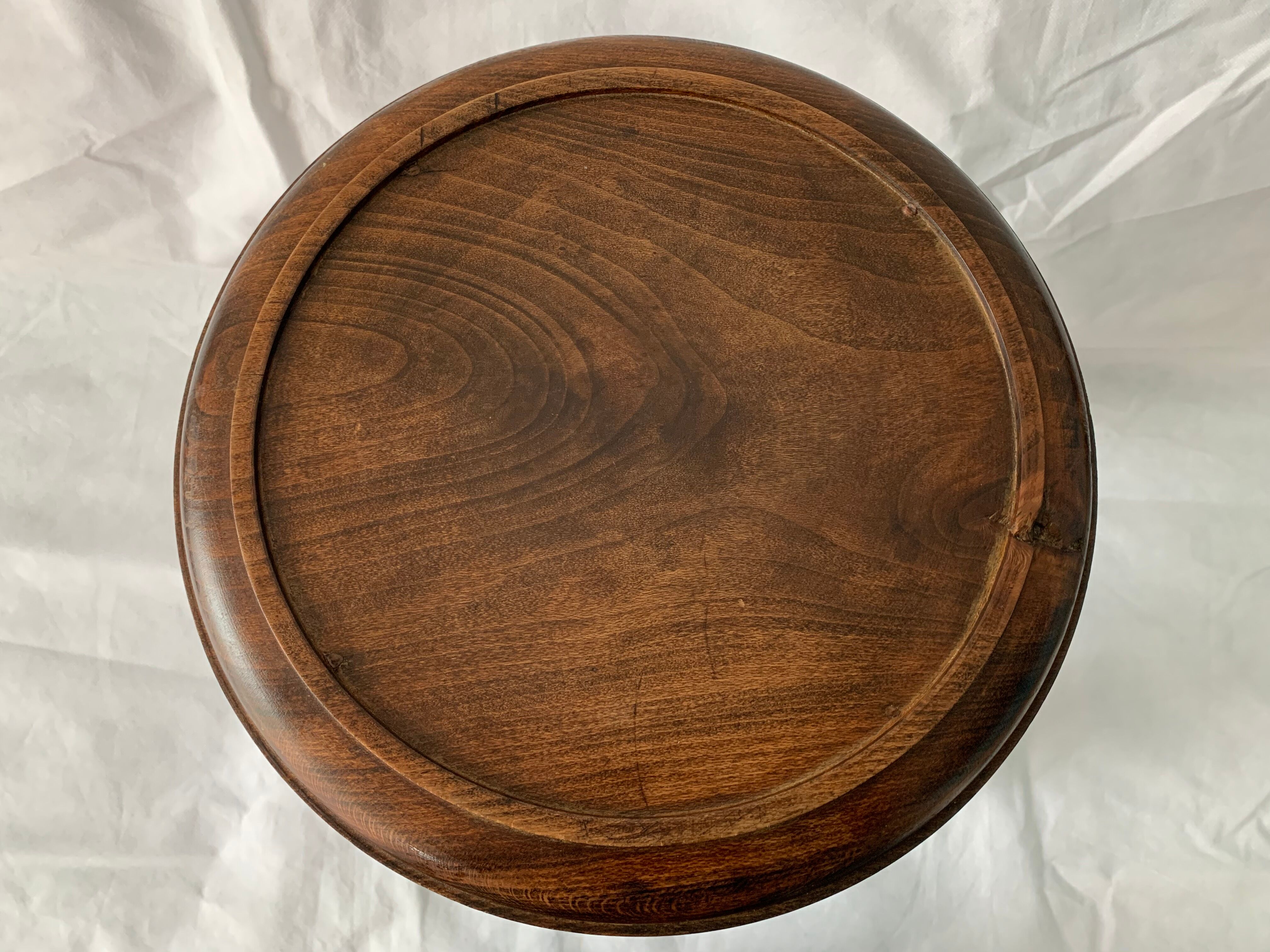 French turned wood stool 1950