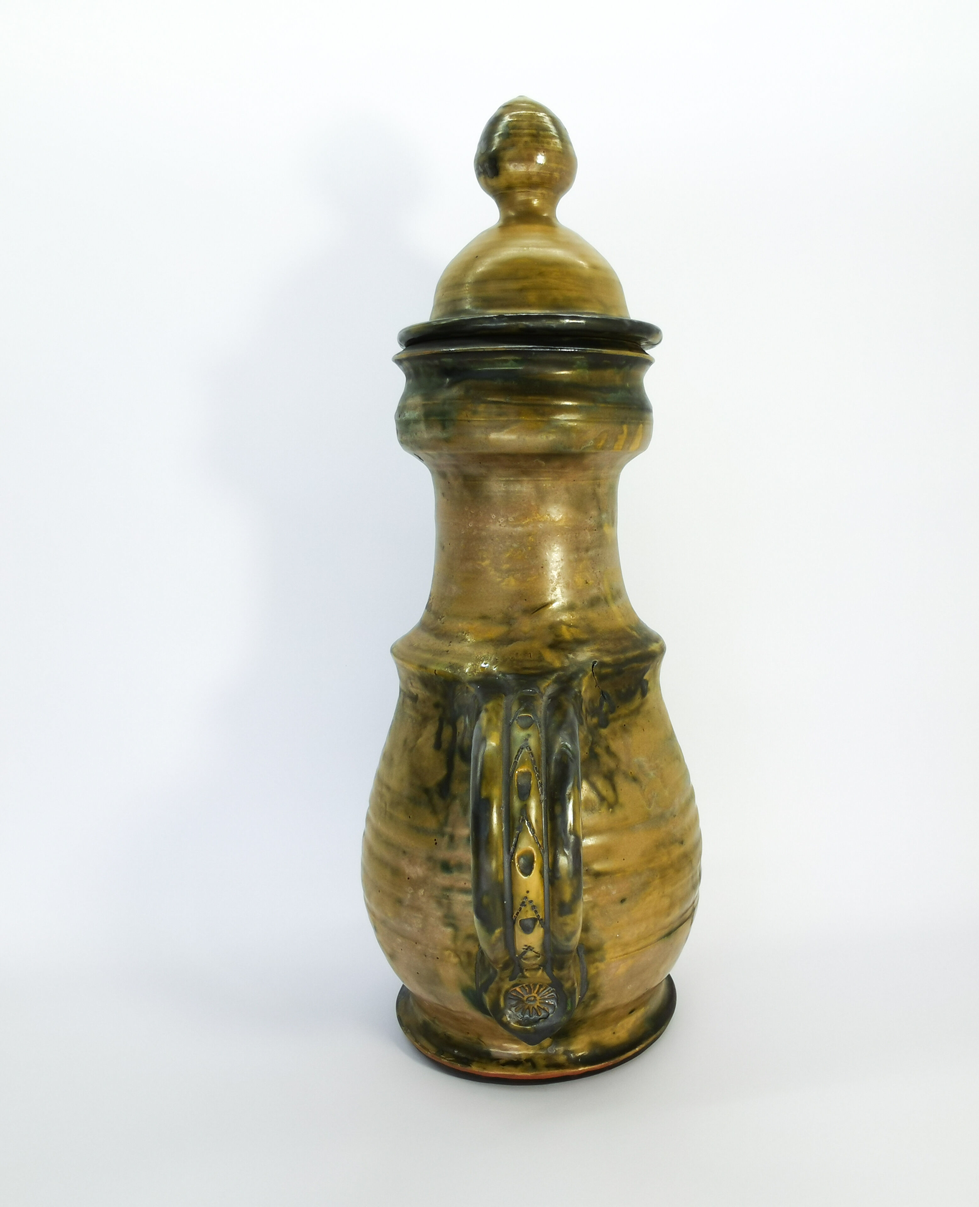 Pitcher with lid, stamped