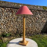 Vintage column lamp in blond beech