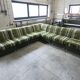 Large 7 piece modular / sectional sofa in striped upholstery, Germany, 70s