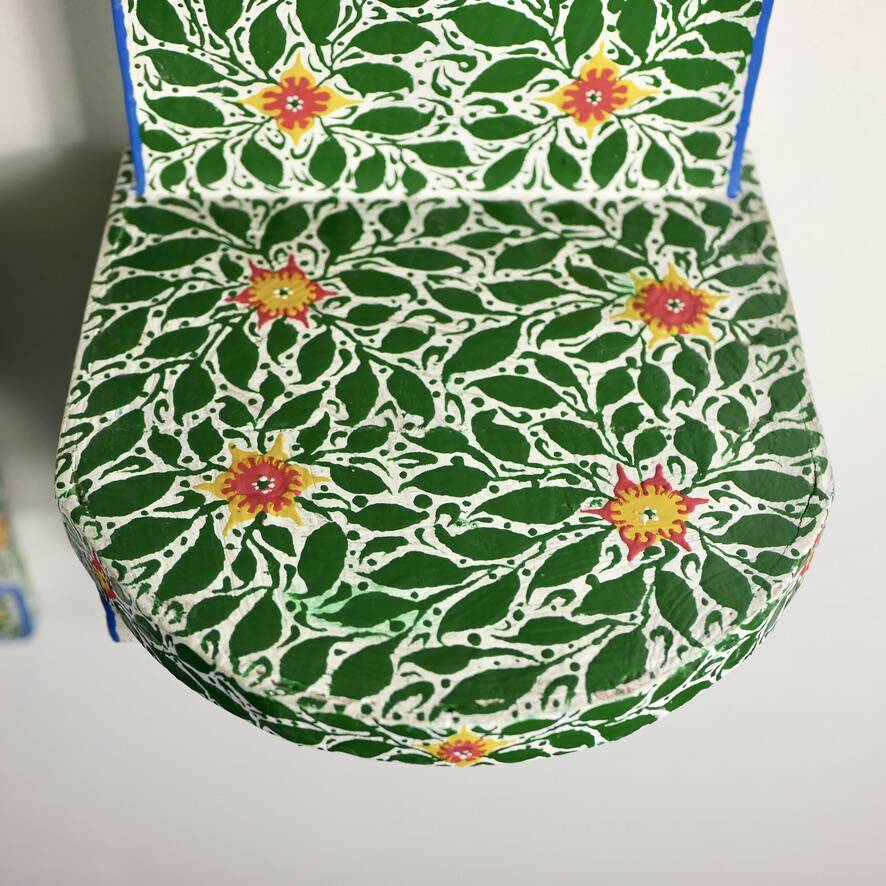 Pair of hand-painted Tunisian bedside tables or shelves