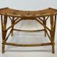 Vintage rattan bamboo footstool stool 1960s