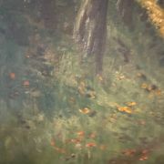 Cottage in the woods, oil on canvas signed