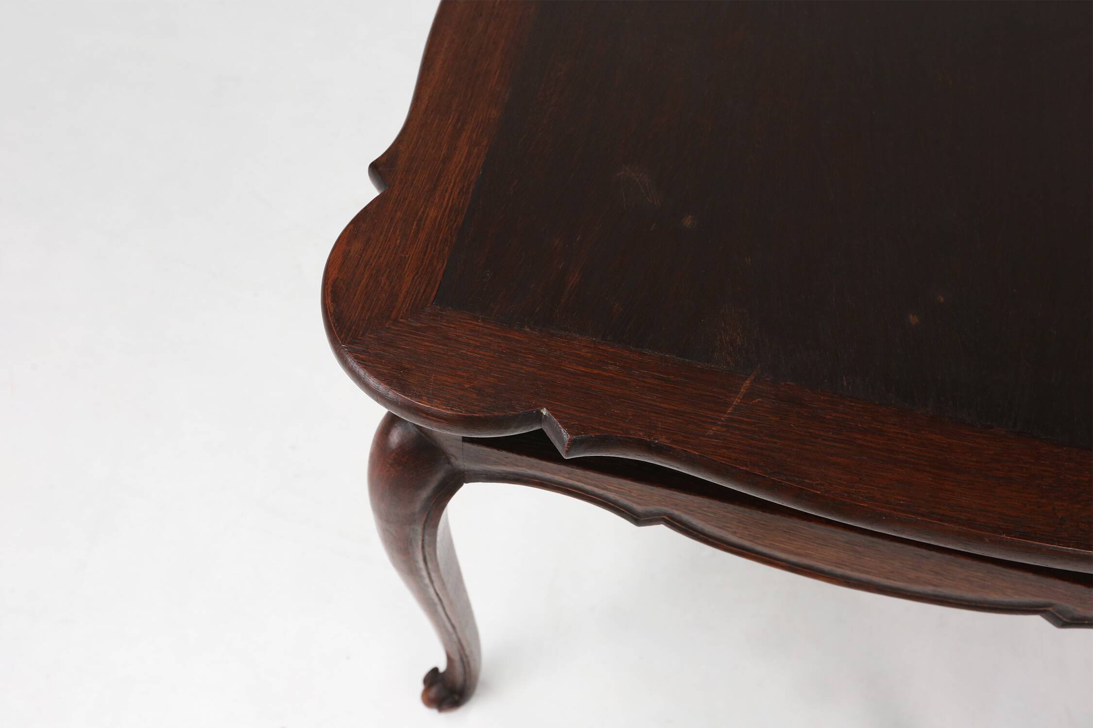 Elegant antique French card table in wood with 2 drawers, ca. 1900