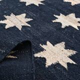 Handwoven wool and jute rug