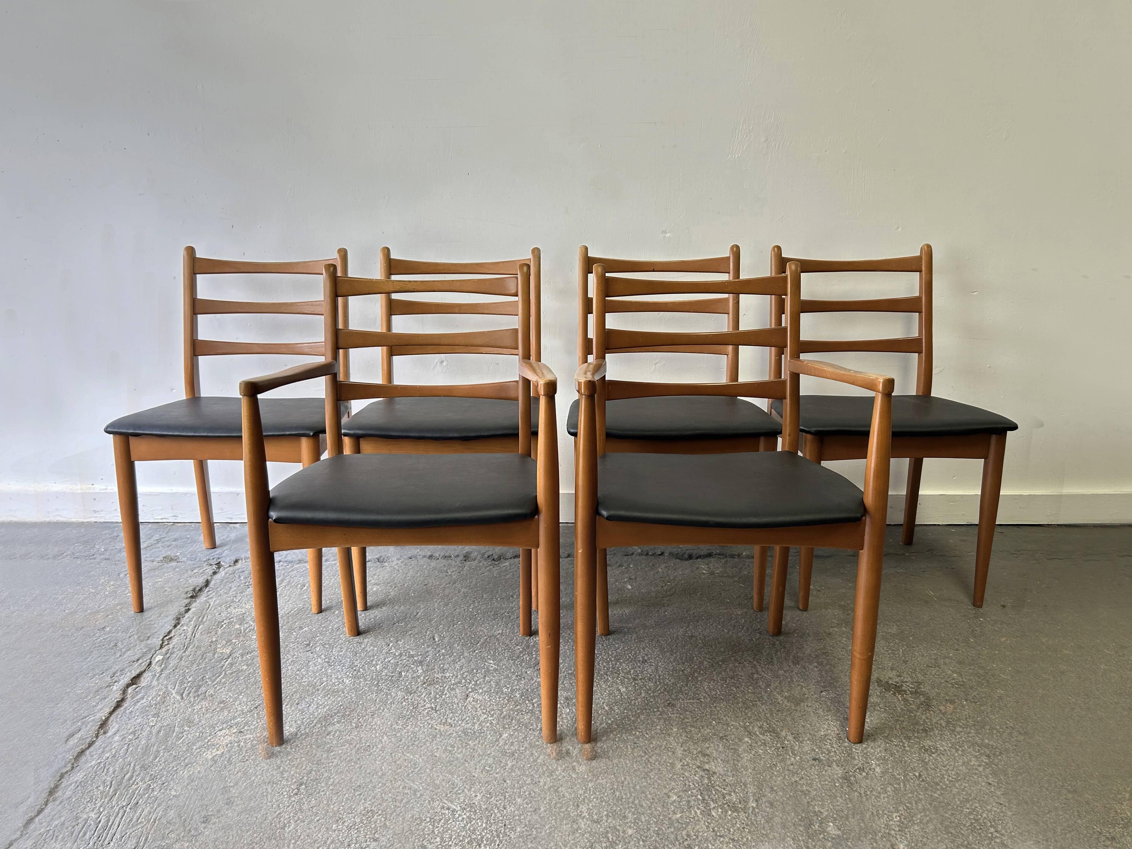 1960/70s Mid-Century set of 6 dining chairs by Schreiber Furniture