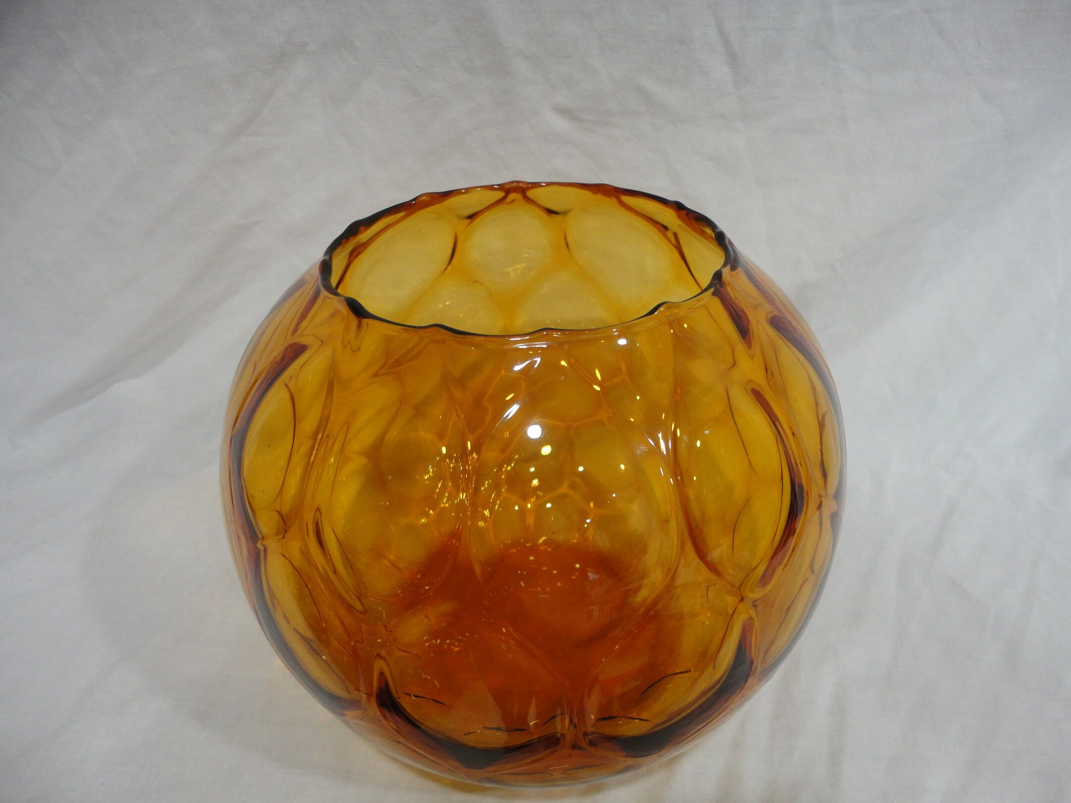 Vase ball vintage yellow years glass 60