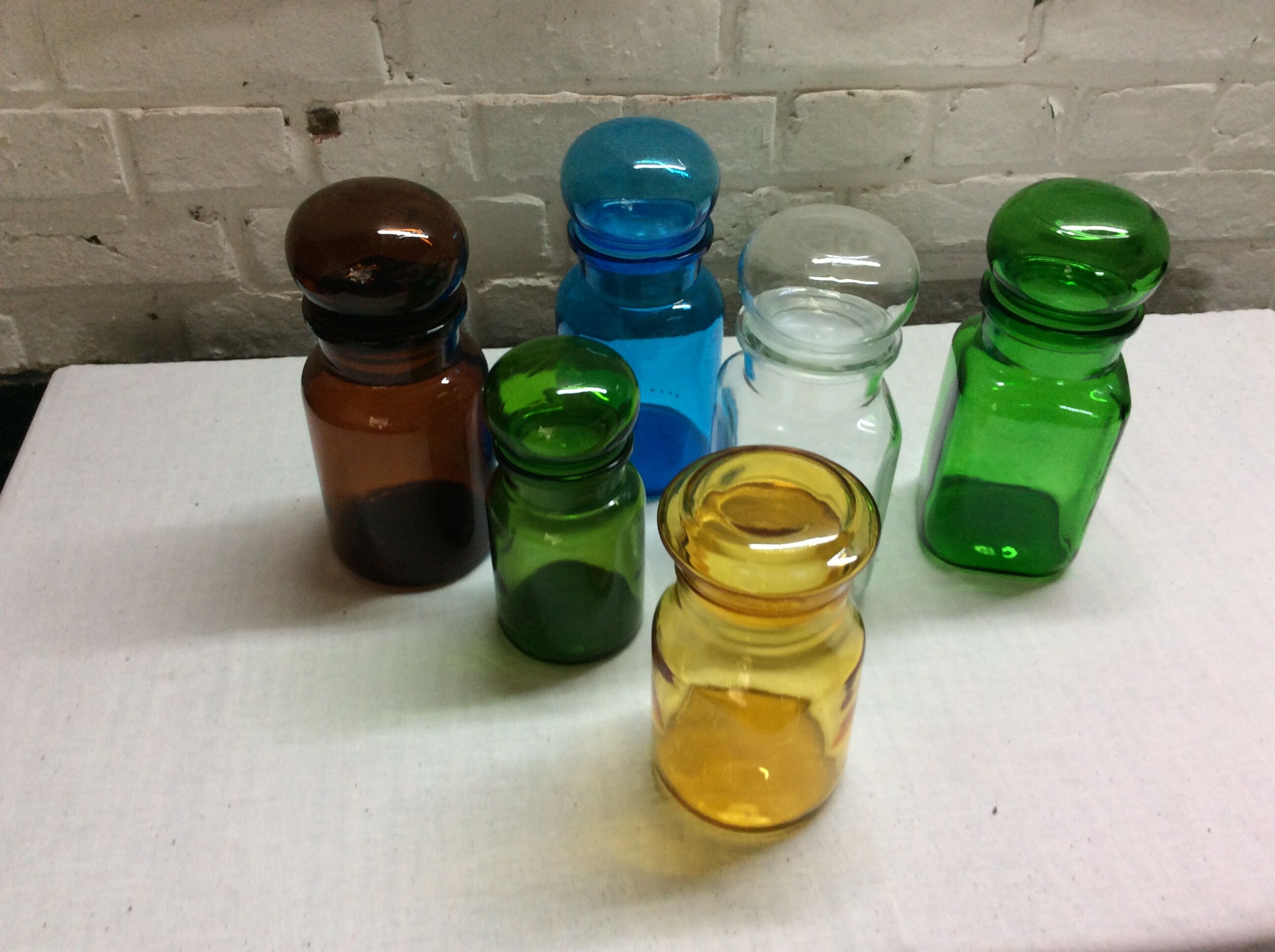 Lot of 6 vintage glass jars