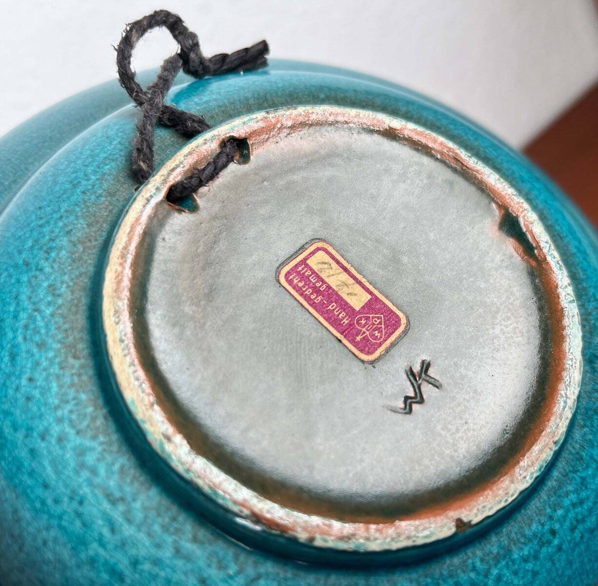 Mid-century modern ceramic wall plate by Wilhelm Kagel, German, 1960s.