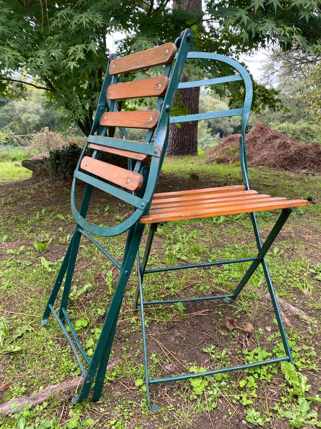 Old folding patio garden chairs